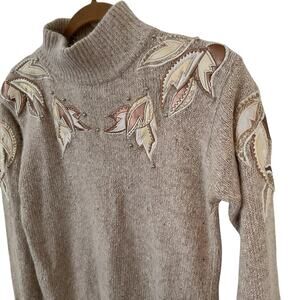 Vintage silk angora blend mock‎ neck sweater